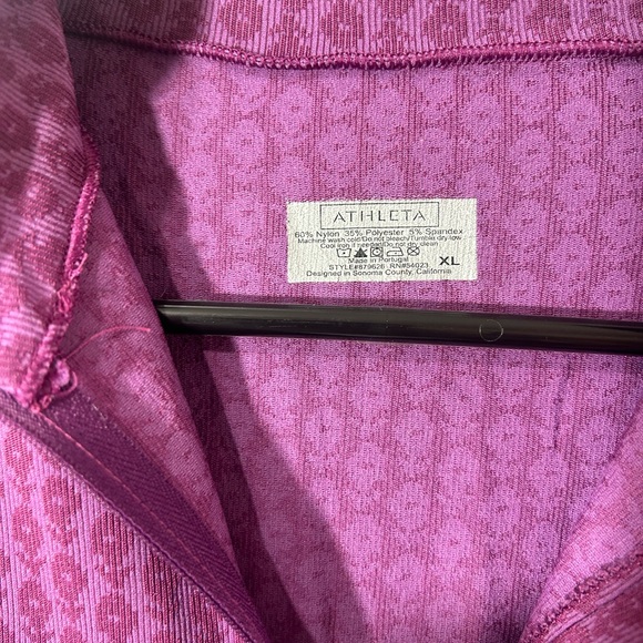 ATHLETA FASTEST TRACK 1/4 ZIP LONG SLEEVE WOMEN PURPLE TOP IN SIZE XL - Picture 4 of 4